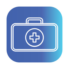 Obraz premium Bag Medical Glyph Icon Color Blue and White