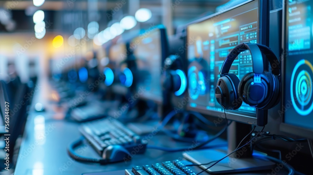 Poster a state-of-the-art call center equipped with ai to optimize customer service and help desk