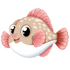 Cartoon puffer fish © koraket