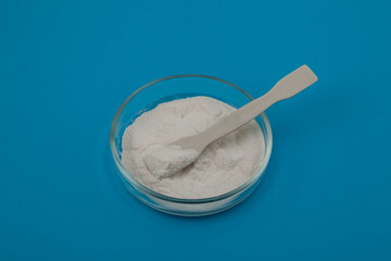 Carboxymethylcellulose, carmellose, or croscarmellose powder. Sodium Carboxymethyl Cellulose. Food additive E466. CMC used in toothpaste, laxatives, diet pills, paints, detergents, and other