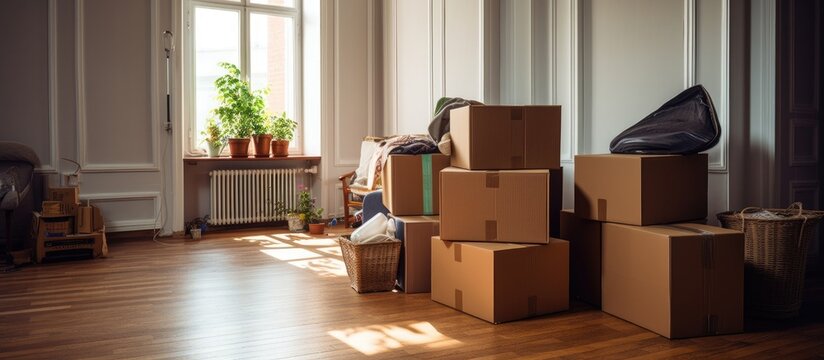 moving box in an apartment