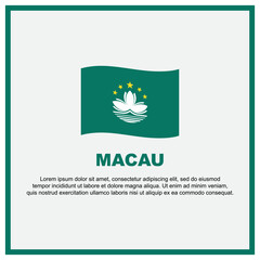 Macau Flag Background Design Template. Macau Independence Day Banner Social Media Post. Macau Banner