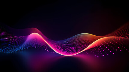 Abstract waving wave dot flow particle technology background design