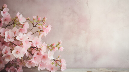 Fototapeta na wymiar Fresh pink flowers on light rustic background
