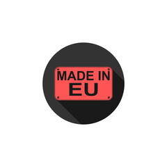 Made in EU, European Union sign icon isolated on transparent background