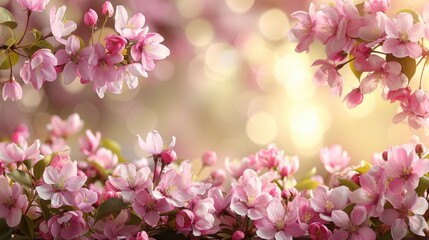 Beautiful Pink flower on pink background in springtime