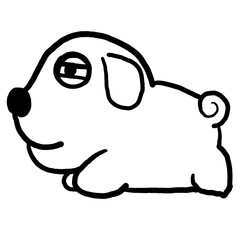 drawn sketch of funny cartoon dog