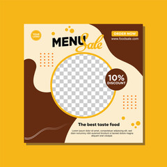 media social poster food and restaurant vector
