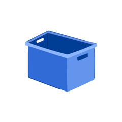 isometric plastic crate cartoon vector illustration