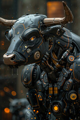 A biomimetic robot is a buffalo or a bull. The concept of modern technologies
