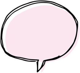 手書きの丸型吹き出し03　背景ピンク　ベクター