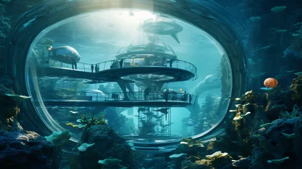 Fotobehang Futuristic underwater habitats © Anas