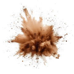 Brown powder explosion  isolated on transparent background With clipping path.3d render