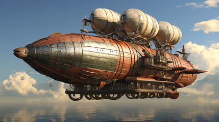 Giant airship cruisers - obrazy, fototapety, plakaty