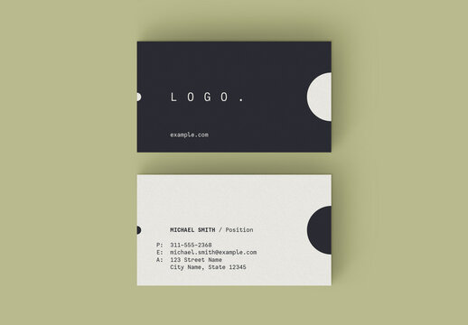Modern Business Card with Circular Elements