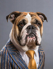 Bulldogge im Anzug