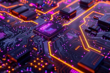 Purple Neon Matrix A Glowing Tribute to Women in Tech Generative AI