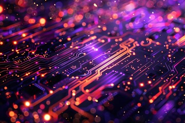 Fototapeta premium Purple Neon Glow A Monthly Event Celebration Generative AI