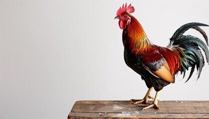 Rockin' Rooster A Fiery Fowl Flaunts Its Feathers Generative AI - obrazy, fototapety, plakaty