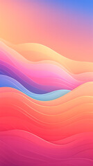 Beautiful Abstract and artistic phone wallpaper with gradients and wavy shapes in pastel colors. Ai generated