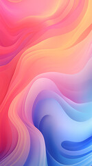 Beautiful Abstract and artistic phone wallpaper with gradients and wavy shapes in pastel colors. Ai generated
