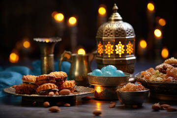 Oriental sweets - maamul, baklava and sherbet - traditional food for the holiday Eid al-Fitr