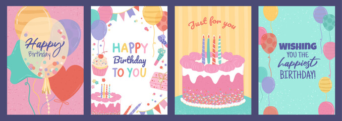 Happy birthday greeting card collection