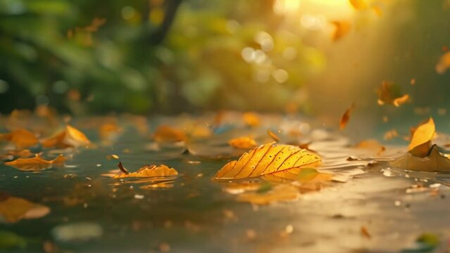 leaves in water Video 4K