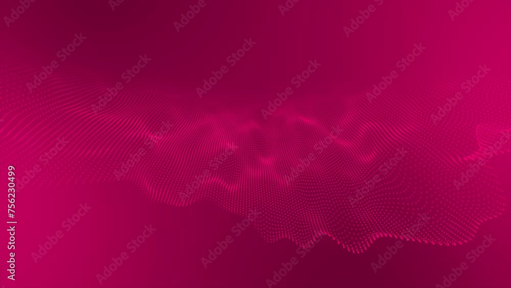 Aufkleber magenta red color hi-tech circular dots forming wavy pattern technology prospective background