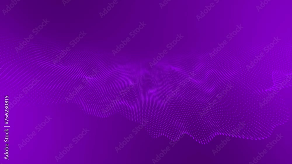 Poster purple color hi-tech circular dots forming wavy pattern technology prospective background