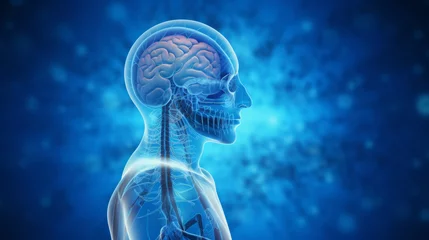 Fotobehang Human brain anatomy in x-ray image © Mr.Tom-PNG