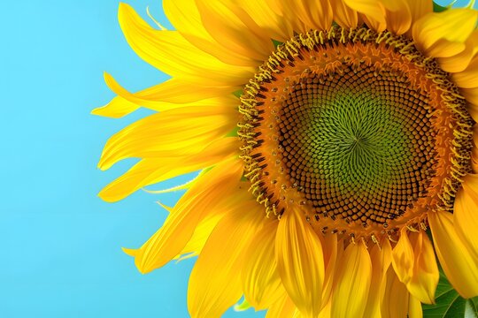 a sunflower on a blue sky background