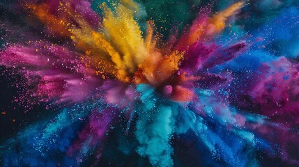 Colorful Explosion of Paint Powder Generative AI