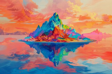 Colorful Island Paradise Generative AI