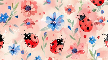 Bug-themed Bouquet A Ladybug-Inspired Flower Arrangement for the Month of May Generative AI
