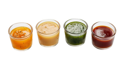 Glass of Various Sauces isolated on transparent background Remove png, Clipping Path, pen tool