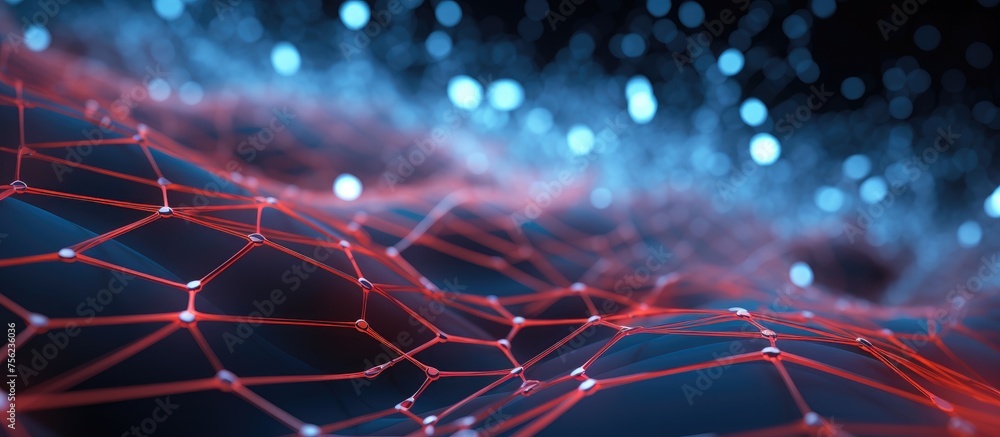 Poster a computer generated image of a network of lines and dots . high quality
