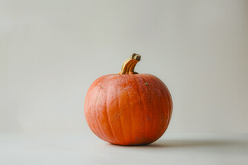 Orange Pumpkin On A White Background Background With Shadows Created Using Artificial Intelligence