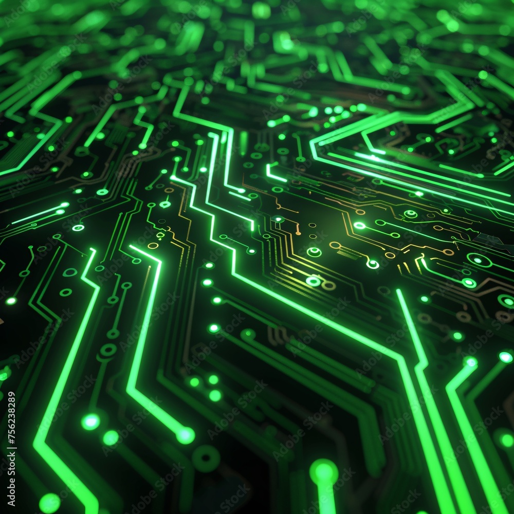 Poster neon tech the future of electronics generative ai