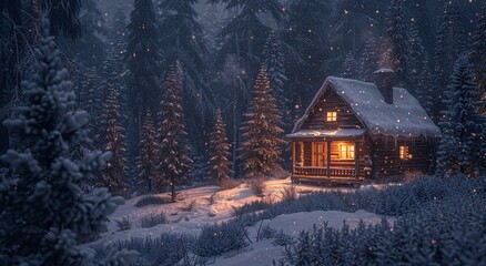 Winter Wonderland A Cozy Cabin in the Snow Generative AI