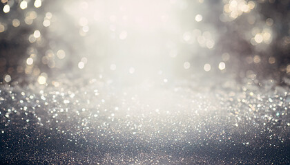Dreamy Glitter: Silver and White Vintage Lights Background