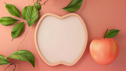 Apple shaped picture frame mockup with mat, Country Kitchen style