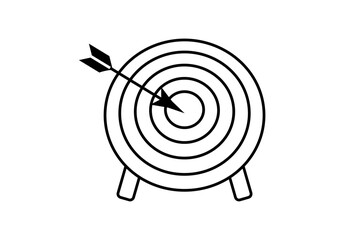 Icono negro de diana con soporte y flecha. © Gabrieuskal