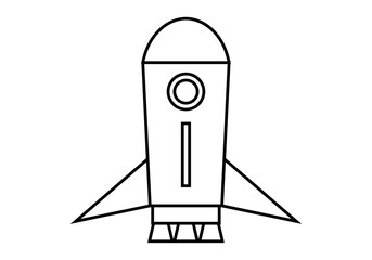 Icono negro de nave espacial en fondo blanco. © Gabrieuskal
