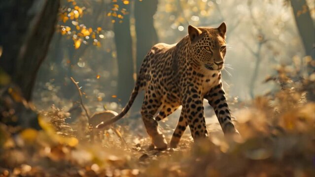 leopard in nature Video 4K