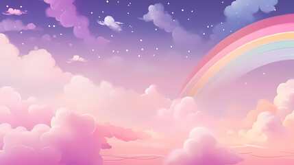 Fantasy pink sparkling cloudscape