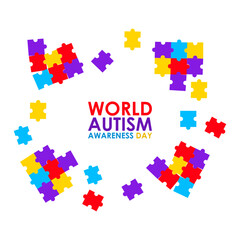 Vector illustration of World Autism Awareness Day social media feed template