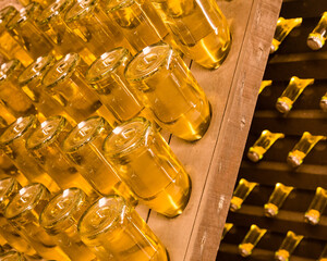  champagne bottles stored during production