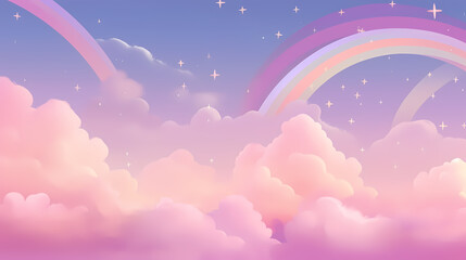 Fototapeta premium Fantasy pink sparkling cloudscape