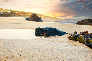 Felsen am Sandstrand von St. Ives